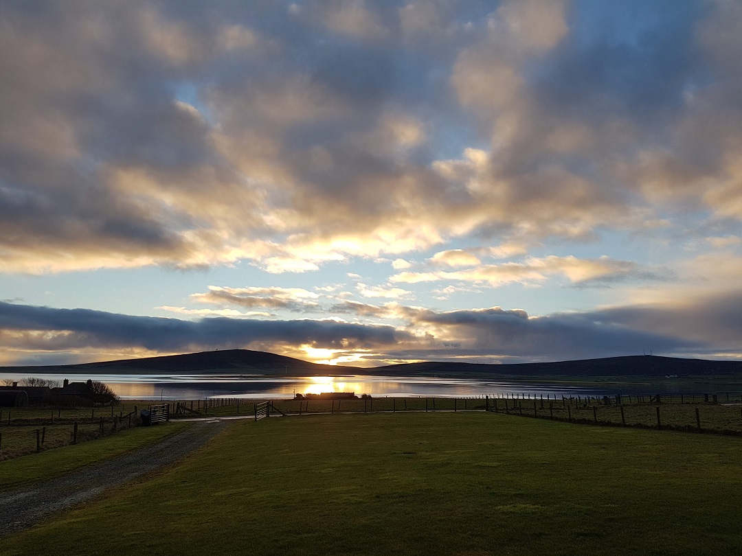 Sunset view from front of Buan House