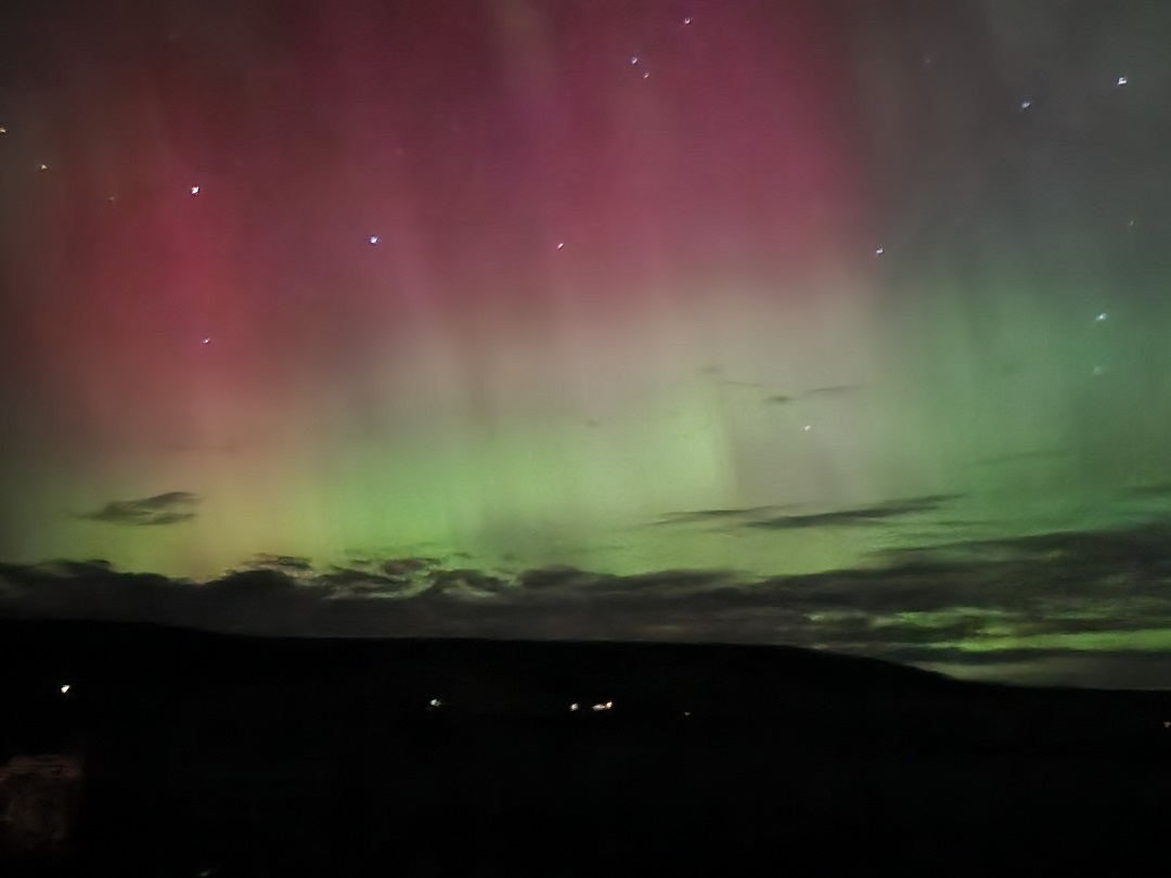 View of Auroria borealis - Northern Lights - from Peedie Hoose